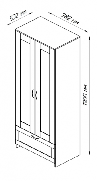 Шкаф двухдверный Сириус с 1 ящиком белый в Мотыгино - motygino.mebel54.com | фото