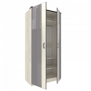 Техно ЛД 678.130.000.007 Шкаф 2-хстворчатый с комбинированными дверями (Дуб Крафт белый/Серый шифер) в Мотыгино - motygino.mebel54.com | фото