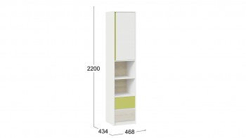 Шкаф комбинированный «Сканди» Дуб Гарден/Белый/Зеленый в Мотыгино - motygino.mebel54.com | фото
