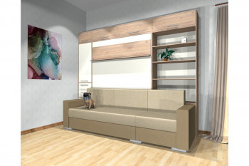 Шкаф-кровать с диваном Каролина в Мотыгино - motygino.mebel54.com | фото