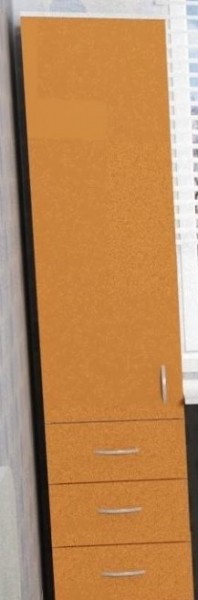 Шкаф-пенал №2 (закрытый)  Винтерберг/Оранжевый в Мотыгино - motygino.mebel54.com | фото