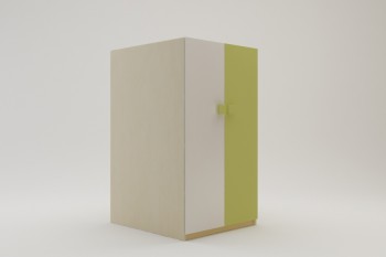 Шкаф под кровать второго яруса Эппл (Зеленый/Белый/корпус Клен) в Мотыгино - motygino.mebel54.com | фото