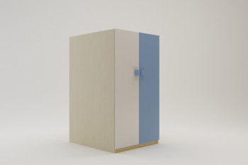 Шкаф под кровать второго яруса Скай (Синий/Белый/корпус Клен) в Мотыгино - motygino.mebel54.com | фото