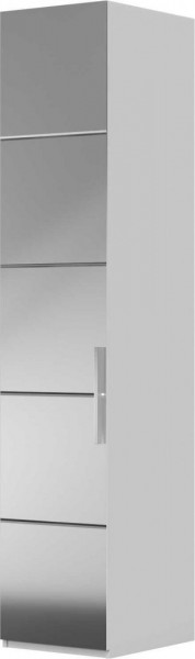 Шкаф ШР-1 зеркало, левый, Вива (Белый/Белый глянец/Платина) в Мотыгино - motygino.mebel54.com | фото