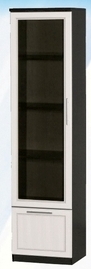 Шкаф средний с ящиком и стеклодверью ДЛЯ ГОСТИНОЙ ШСЯС-450 Венге/Дуб выбеленный в Мотыгино - motygino.mebel54.com | фото