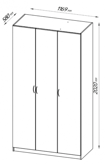 Шкаф трехдверный Пегас белый в Мотыгино - motygino.mebel54.com | фото