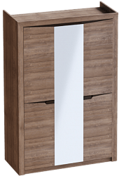 Шкаф трехдверный Соренто Дуб стирлинг/Кофе структурный матовый в Мотыгино - motygino.mebel54.com | фото