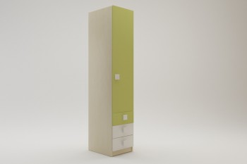 Шкаф угловой (секция с ящиками) Эппл (Зеленый/Белый/корпус Клен) в Мотыгино - motygino.mebel54.com | фото