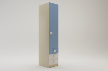 Шкаф угловой (секция с ящиками) Скай (Синий/Белый/корпус Клен) в Мотыгино - motygino.mebel54.com | фото