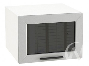 Шкаф верхний Глетчер ШВГС 510 (Гейнсборо силк/белый/горизонт/стекло) в Мотыгино - motygino.mebel54.com | фото