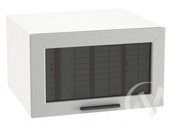 Шкаф верхний Глетчер ШВГС 610 (Гейнсборо силк/белый/горизонт/стекло) в Мотыгино - motygino.mebel54.com | фото