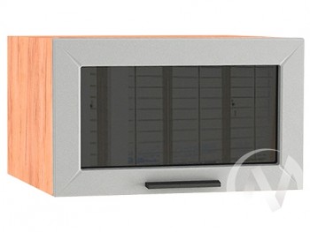 Шкаф верхний Глетчер ШВГС 610 (Гейнсборо силк/дуб крафт/горизонт/стекло) в Мотыгино - motygino.mebel54.com | фото