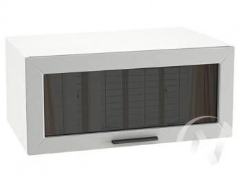 Шкаф верхний Глетчер ШВГС 810 (Гейнсборо силк/белый/горизонт/стекло) в Мотыгино - motygino.mebel54.com | фото