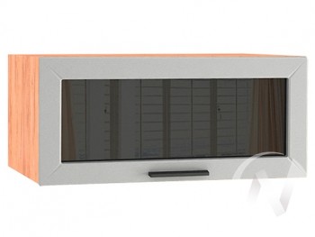 Шкаф верхний Глетчер ШВГС 810 (Гейнсборо силк/дуб крафт/горизонт/стекло) в Мотыгино - motygino.mebel54.com | фото