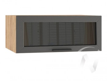 Шкаф верхний Глетчер ШВГС 810 (Маренго Силк/дуб крафт золотой/горизонт/стекло) в Мотыгино - motygino.mebel54.com | фото