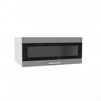 Шкаф верхний Ройс ГПГСФ 800 (Белый софт/Серый/горизонт) в Мотыгино - motygino.mebel54.com | фото