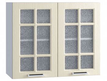 Шкаф верхний со стеклом 800, ШВС 800 (Клен кремовый/корпус белый) в Мотыгино - motygino.mebel54.com | фото