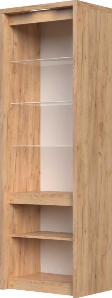 Шкаф витрина 1-дв,ЛЕВЫЙ Сицилия (Золотой/Белый Матовый) в Мотыгино - motygino.mebel54.com | фото