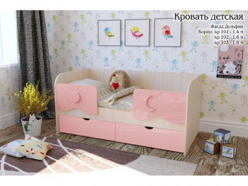 Соня Кровать детская 2 ящика 1.6 Розовый глянец в Мотыгино - motygino.mebel54.com | фото