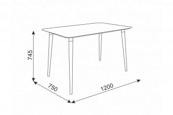 Стол обеденный Сканди 1 белый/светлый лак в Мотыгино - motygino.mebel54.com | фото