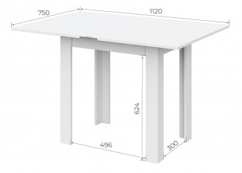 Стол обеденный "СО 3" раскладной Белый в Мотыгино - motygino.mebel54.com | фото