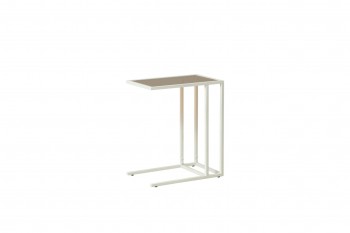 Стол приставной Скандик 42.24 (со стеклом) (металл: белый) в Мотыгино - motygino.mebel54.com | фото