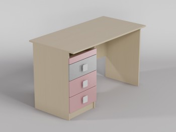 Стол (прямая столешница) Грэйси (Розовый/Серый/корпус Клен) в Мотыгино - motygino.mebel54.com | фото