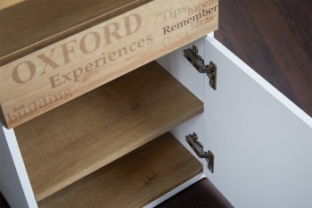 Стол с ящиками «Оксфорд» (Ривьера/Белый с рисунком) в Мотыгино - motygino.mebel54.com | фото