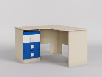 Стол угловой Скай люкс (Синий/Белый/корпус Клен) в Мотыгино - motygino.mebel54.com | фото