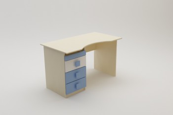 Стол (столешница с выемкой) Скай (Синий/Белый/корпус Клен) в Мотыгино - motygino.mebel54.com | фото