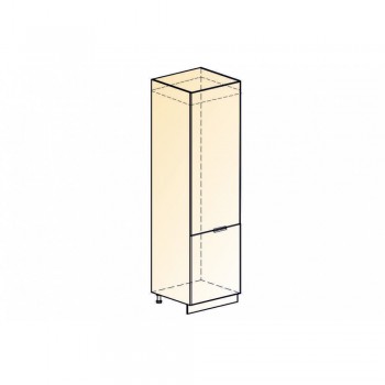 Стоун Шкаф-пенал L600 под холодильник (2 дв. гл.) (белый/грей софттач) в Мотыгино - motygino.mebel54.com | фото
