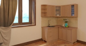 Угловая кухня Рамочная 1500х1400 мм (Бук темный) в Мотыгино - motygino.mebel54.com | фото