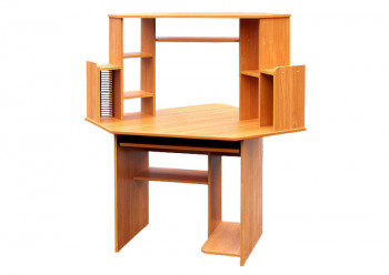 Угловой компьютерный стол (Вишня Оксфорд) в Мотыгино - motygino.mebel54.com | фото