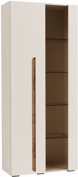 Валенсия (Шкаф витрина 2-х левая Кашемир/Софт сантьяго) в Мотыгино - motygino.mebel54.com | фото