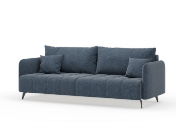 Валериан диван трёхместный прямой Синий, ткань RICO FLEX 101 в Мотыгино - motygino.mebel54.com | фото