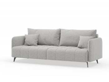 Валериан диван трёхместный прямой Светло-серый, ткань RICO FLEX 108 в Мотыгино - motygino.mebel54.com | фото