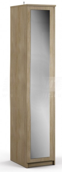 Веста СБ-2260 Шкаф 1 дверный с зеркалом Дуб Сонома в Мотыгино - motygino.mebel54.com | фото