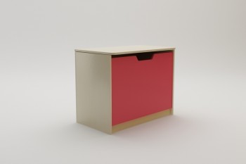 Ящик для игрушек Бэрри (Бежевый/Красный/корпус Клен) в Мотыгино - motygino.mebel54.com | фото