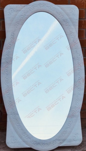 Зеркало Овальное МДФ Белый в Мотыгино - motygino.mebel54.com | фото
