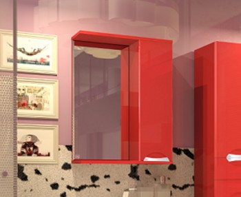 Зеркало-шкаф Камелия 65 (красный) в Мотыгино - motygino.mebel54.com | фото